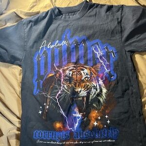 PacSun Men's Dark Gray Tiger Graphic Tee